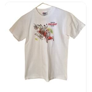 90s VTG Texaco Fire-Chief Pups Tweens Kid's T-Shirt White Size L (14-16)